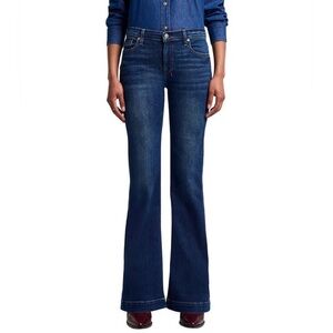 7 For All Mankind Tailorless Slim Illusion Dojo in Indigo Wide Leg Jeans Sz 25